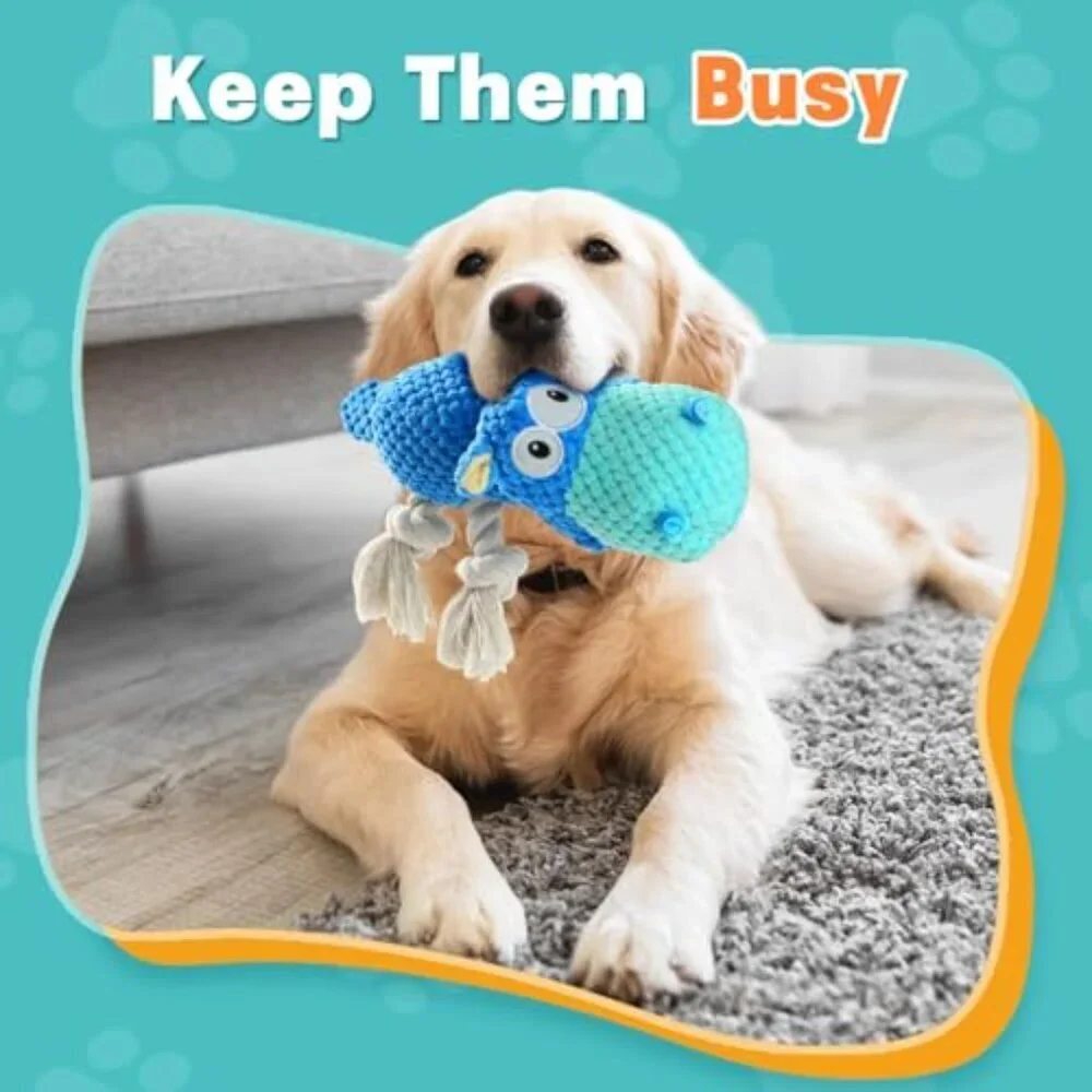 Tough Plush Squeaky Dog Toy Aggressive Chewers Large Breed Durable